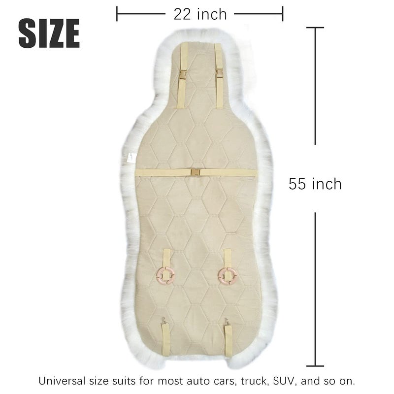 Gracefur Easy-Install Universal Sheepskin Car Seat Covers, Winter Warm Genuine Australian Sheepskin Fur Seat Covers, Airbag Compatible for Sedans, Trucks, SUV, or Van (Grey Tips) - Image 5